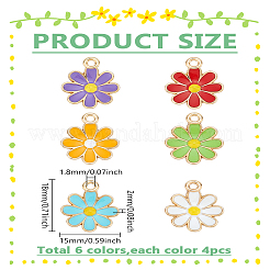 24шт 6 цвета сплава эмалевые подвески&nbsp;ENAM-LP0001-06