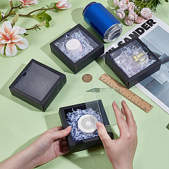 Квадратные бумажные коробки для печенья с прозрачным окном из ПВХ&nbsp;CON-WH0098-16A-01