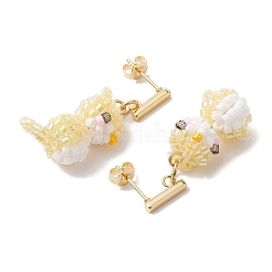 Clous d'oreilles en verre&nbsp;EJEW-MZ00257-01