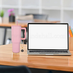 Плоские круглые подвески из эмалевого сплава с буквами&nbsp;AJEW-AB00184-07