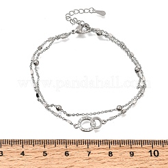 Braccialetti a un filo con maglie ad anello in ottone&nbsp;KK-CBA103C-01P