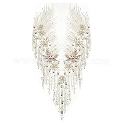 Воротник из полиэстера и цветочного кружева со стразами и вышивкой DIY-WH0304-901D