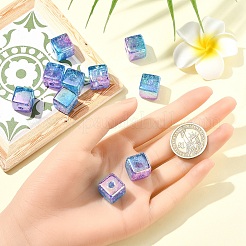 10 шт. прозрачные акриловые бусины с градиентным цветом и УФ-покрытием&nbsp;OACR-YW0002-25C