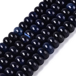 天然石瑪瑙ビーズ連売り  滑らかなロンデル  染め  プルシアンブルー  10~10.5x5.5~6mm  穴：0.7~1.2mm  約61~69個/連  14.37~15.55インチ（36.5~39.5cm）&nbsp;G-Q613-01E-12