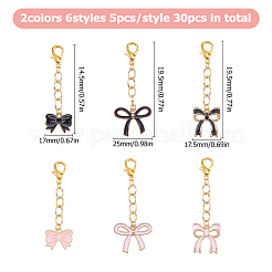 30 pendentif décoratif en alliage émaillé avec nœud papillon&nbsp;HJEW-HS00101