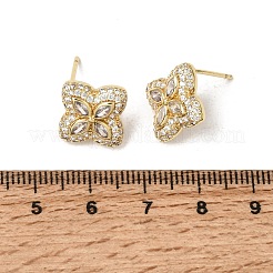 Boucles d'oreilles en laiton avec zircone cubique de micro pave&nbsp;KK-CBA8324-25G-02
