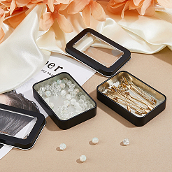 Ящик для хранения из жести с прозрачным окошком&nbsp;LS-CON-WH0099-23EB