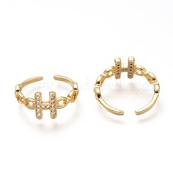 Anneaux de manchette en laiton micro pave zircone cubique&nbsp;RJEW-P018-19G