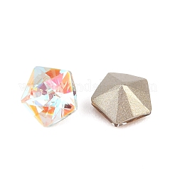 ガラスラインストーンカボション  スター  尖ったバック＆バックメッキ  多面カット  ミックスカラー  7.5x8x5mm&nbsp;RB-CBA1B2D-02A