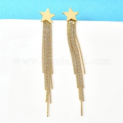 Латунные серьги-гвоздики в форме звезды&nbsp;EJEW-P226-15G