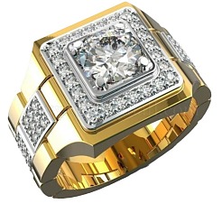 Bagues carrées en alliage avec strass en cristal&nbsp;FS-WG4A2D8-02