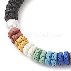 Браслеты из натурального лавового камня и ракушек с бусинами и бисером для женщин&nbsp;BJEW-JB12153