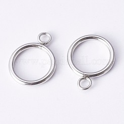 変色しにくい304ステンレススチールのトグル留め具  ステンレス鋼色  リング：21x16x2mm  穴：3mm  バー：23x7x2mm  穴：3mm&nbsp;STAS-P190-07