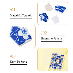 Cabochons en porcelaine&nbsp;PORC-TA0001-74
