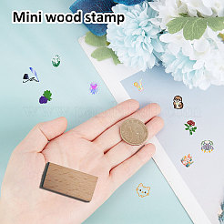 Timbri quadrati in legno&nbsp;DIY-WH0546-037