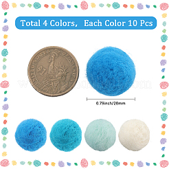 40 шт. шарики из шерстяного фетра 4 цветов&nbsp;DIY-SC0029-40E