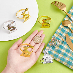 6 шт. 2 цвета железные кольца для салфеток в тибетском стиле AJEW-UN0001-34