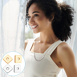 80 шт. 2-х цветные разделительные бусины из нержавеющей стали 304&nbsp;STAS-UN0064-20