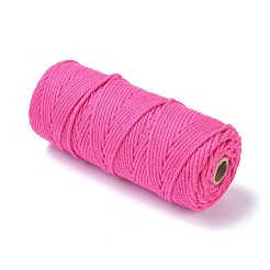 コットン糸  DIYの工芸品について  ギフトラッピングとジュエリー作り  濃いピンク  3mm  約109.36ヤード（100m）/ロール&nbsp;OCOR-F014-01N