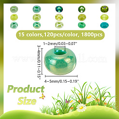 1800 шт. 15-х цветные стеклянные круглые бусины&nbsp;SEED-AR0001-18