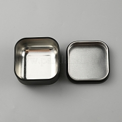 Квадратные мини-чайные банки из белой жести CON-WH0089-26EB