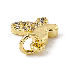 Подвески-бабочки из латуни с микропаве из прозрачного кубического циркония&nbsp;ZIRC-F132-92G