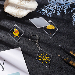 Наборы для изготовления брелока-подвески в виде ромба с углом из акрила&nbsp;DIY-BC0001-63B