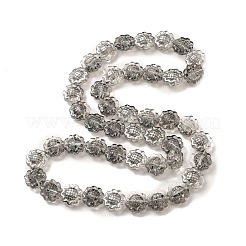 透明電気メッキガラスビーズ連売り  虹メッキ  ヒマワリ  グレー  15x9mm  穴：1mm  約44~45個/連  25.20~25.98インチ（64~66cm）&nbsp;GLAA-G098-04N