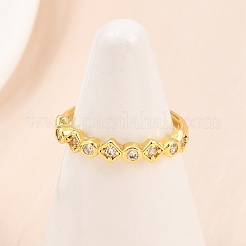 Манжеты из латуни с микро паве кубический цирконий для женщин&nbsp;RJEW-Z113-29G