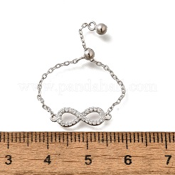 925 серебряное кольцо-слайдер с микропаве из кубических цирконий RJEW-R016-02P-03