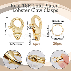 6 шт. латунные застежки-лобстеры DIY-BBC0001-54