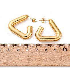 三角形 304 ステンレススチール スタッド イヤリング  ゴールドカラー  26.5x29x6mm&nbsp;EJEW-A125-13G