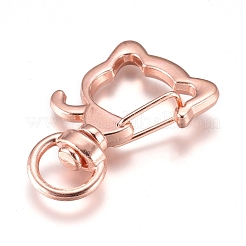 Сплав застежка брелок выводы&nbsp;KEYC-WH0016-37RG