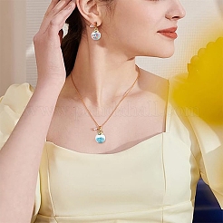 50 шт. 10-х цветные стеклянные круглые подвески&nbsp;GLAA-YW0004-54