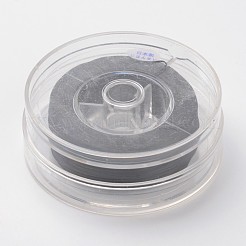日本の環境に優しい染めフラット弾性クリスタルストリング  弾性ビーズ糸  ストレッチブレスレット作り用  フラット  ブラック  0.6mm  約60m /ロール（65.62ヤード/ロール）&nbsp;EW-F005-0.6mm-09