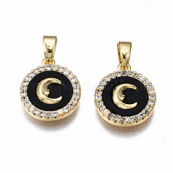 Латунные микропаве прозрачные кубические циркониевые подвески&nbsp;LS-KK-T063-86-NF