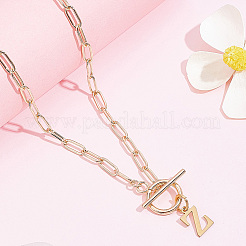 Ожерелья с подвесками в виде букв из нержавеющей стали 304&nbsp;NJEW-LP0001-52Z-G