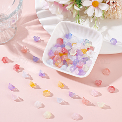 100 шт. 10-цветные прозрачные двухцветные стеклянные бусины&nbsp;GLAA-ME0001-02