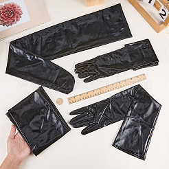 Sets aus langen Handschuhen und Strümpfen aus Kunstleder&nbsp;AJEW-CL0002-99B