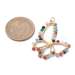 Граненые подвески из натурального многоцветного агата PALLOY-JF02564-01