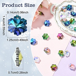 30 шт. гальванические стеклянные подвески&nbsp;EGLA-YW0005-23