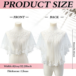 Съемные свадебные кружевные шали из полиэстера AJEW-WH0696-058B