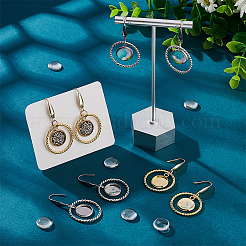 12 пара двухцветных стеклянных пустых сережек с куполом EJEW-AB00020