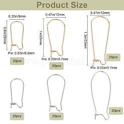 120 шт. 6 стиля фурнитуры для сережек-колец из нержавеющей стали 304&nbsp;STAS-SP0001-26