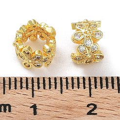 Реечное покрытие латунь микро паве прозрачный кубический цирконий европейские бусины KK-B078-05G18