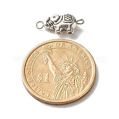 チベット風合金象ビーズリンク  304ステンレススチールアイピン付き  アンティークシルバー  28x8x5mm  穴：1.8x1.4mm&nbsp;PALLOY-JF00951