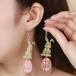 Boucles d'oreilles pendantes en acrylique pour Pâques&nbsp;FS-WG6CF42-03