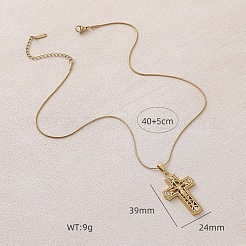 Винтажные подвески-кресты Иисуса из хирургической нержавеющей стали 316 с прозрачным стеклом для женщин и мужчин&nbsp;ES5776