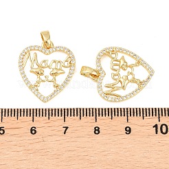Подвески из латуни с микро паве ко Дню матери&nbsp;KK-F931-20B-G