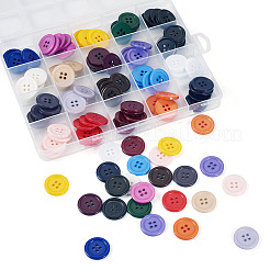 120 шт. 20 цвета пуговицы из смолы с 4 отверстиями&nbsp;BUTT-TA0001-29B